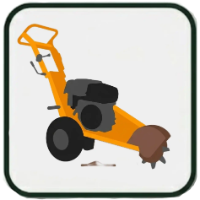 Icône de rognage de souche pour le dessouchage après abattage